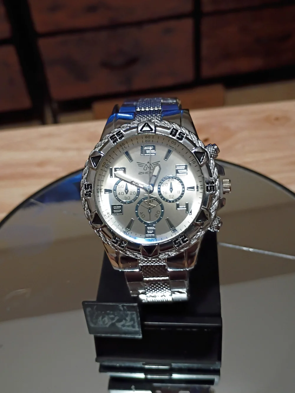 Silver Men's Chronograph Style Bracelet Watch 2 for 1 sale